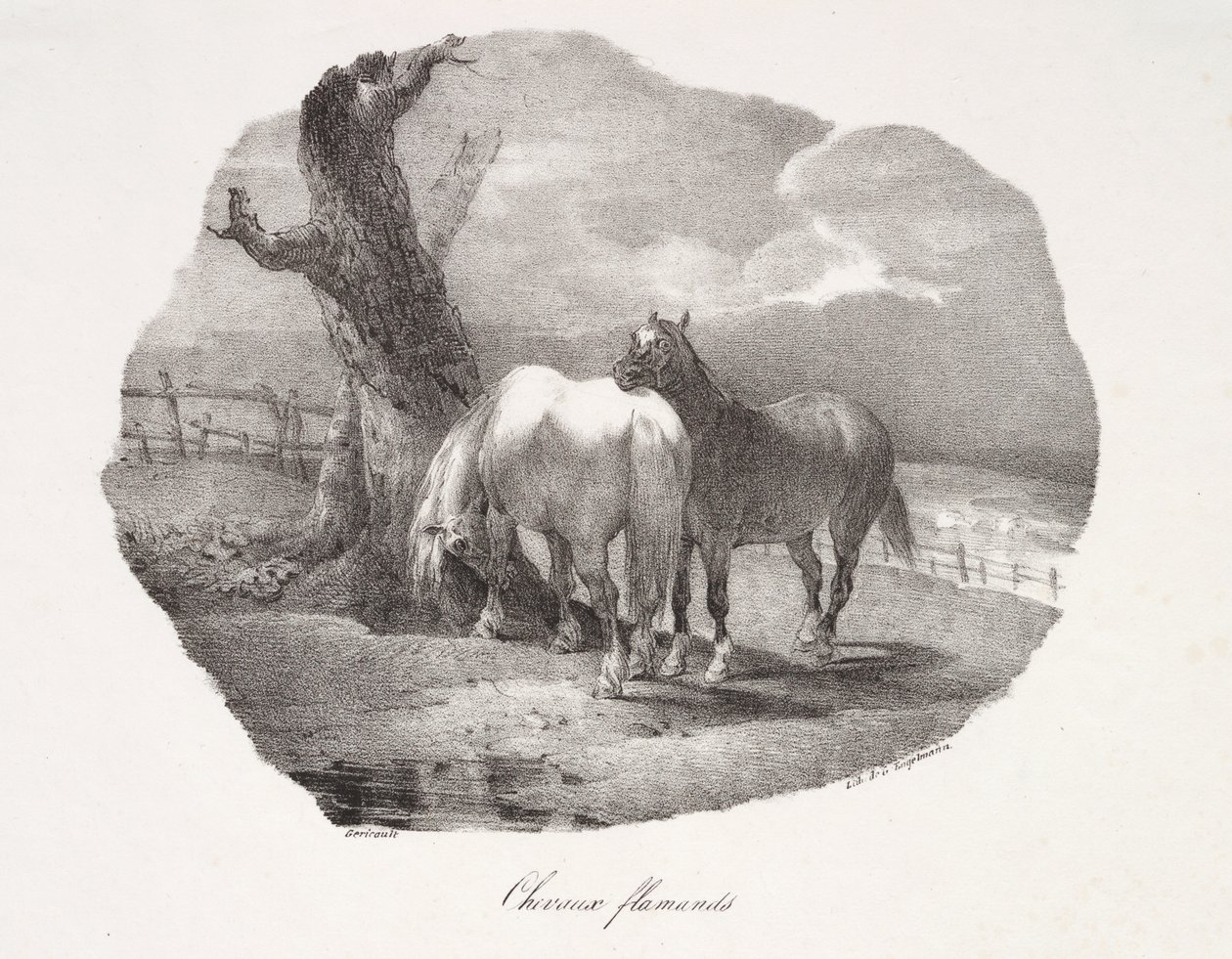 Flanderilaisia hevosia tekijältä Theodore Gericault