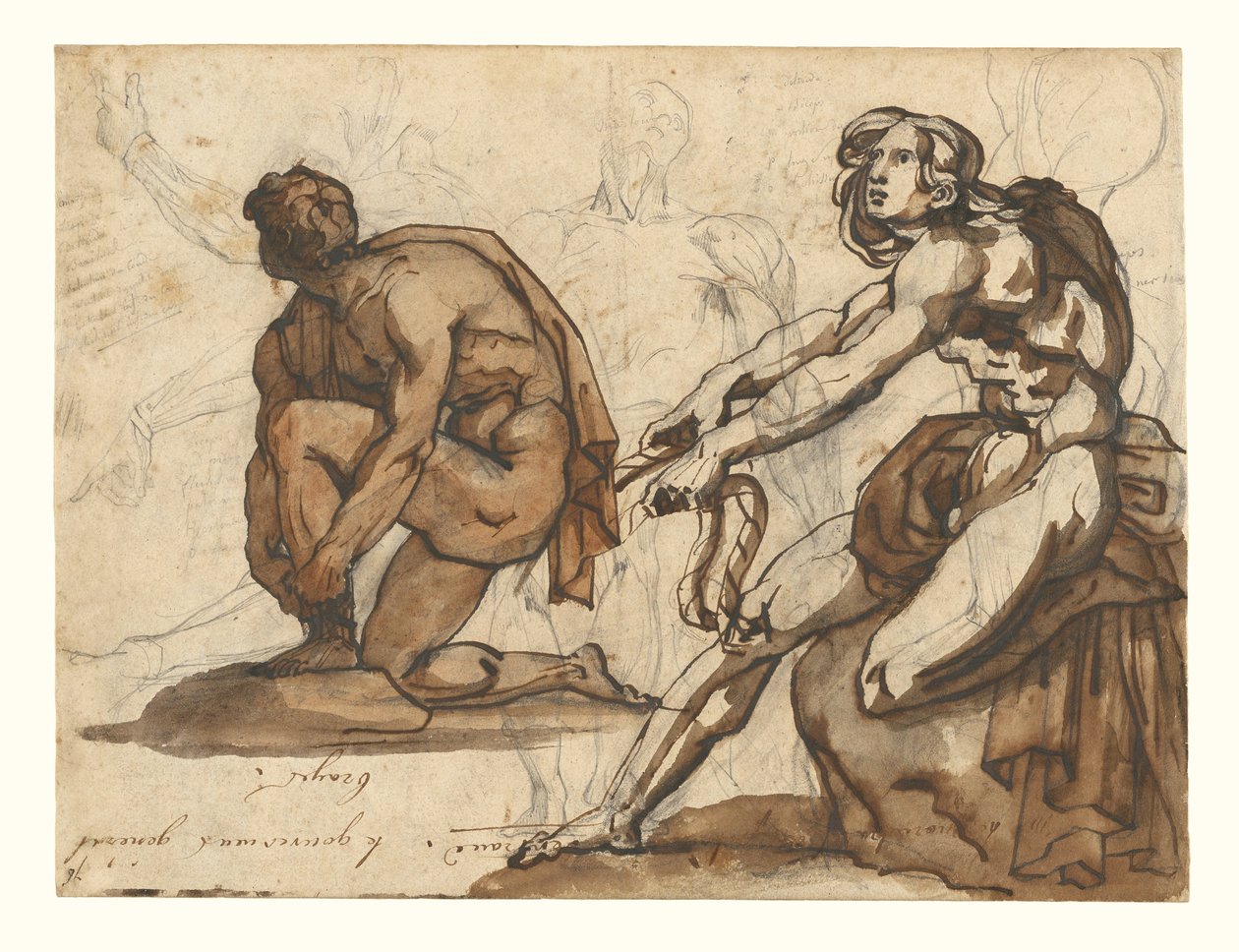 Klassiset alastonkuvat (etupuoli); Klassiset veistokset (takapuoli) tekijältä Theodore Gericault