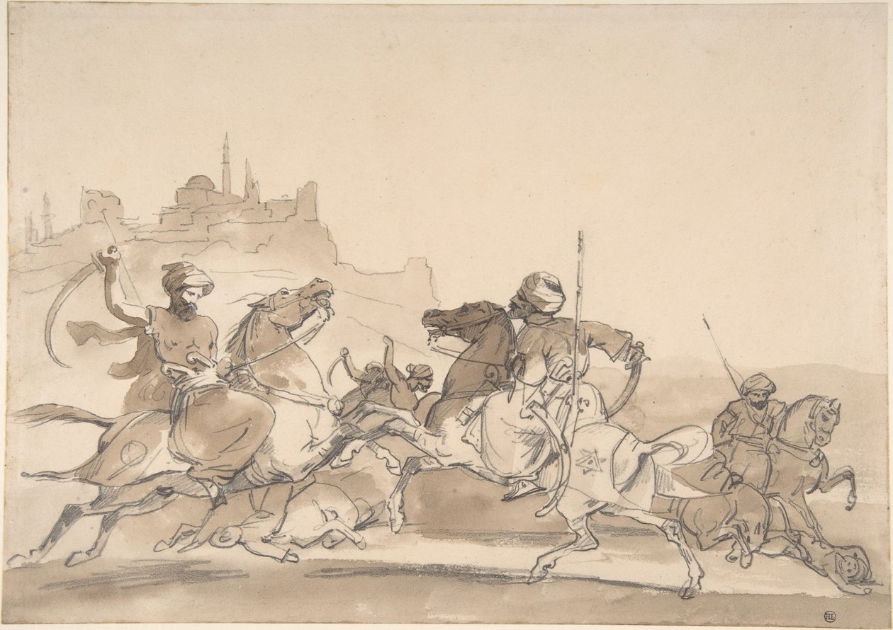Itämaisten ratsumiesten taistelu tekijältä Theodore Gericault