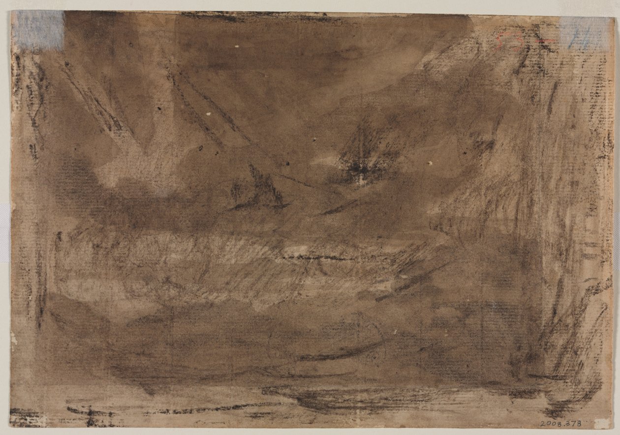 Sävellystutkimus mahdollisesti Poussins Deluge verso, c. 1816. tekijältä Theodore Gericault