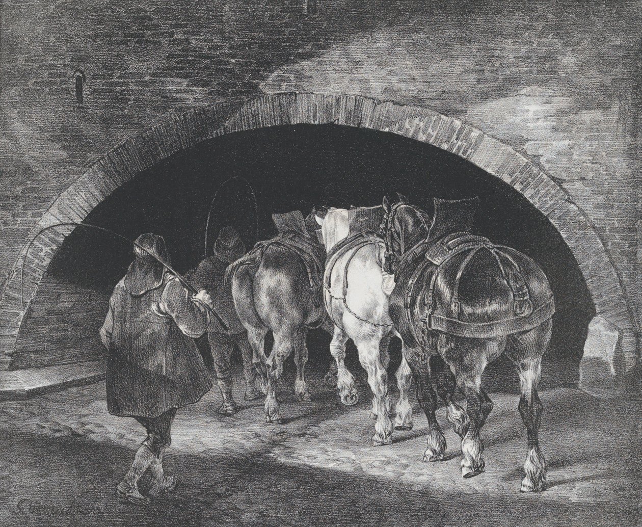 Sisäänkäynti Adelphi Wharfiin, 1821 tekijältä Theodore Gericault