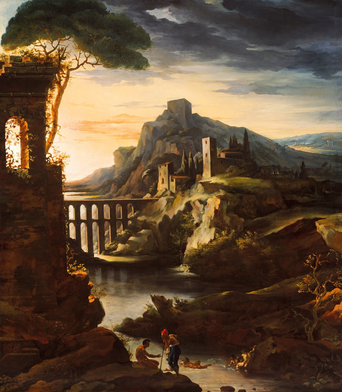 Ilta: Maisema akveduktin kanssa, 1818. tekijältä Theodore Gericault