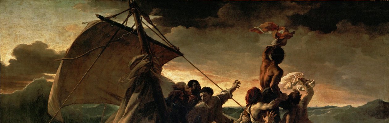 Ranskalainen:  Le Radeau de La Méduse The Raft of the Medusa (Meduusan lautta) tekijältä Theodore Gericault