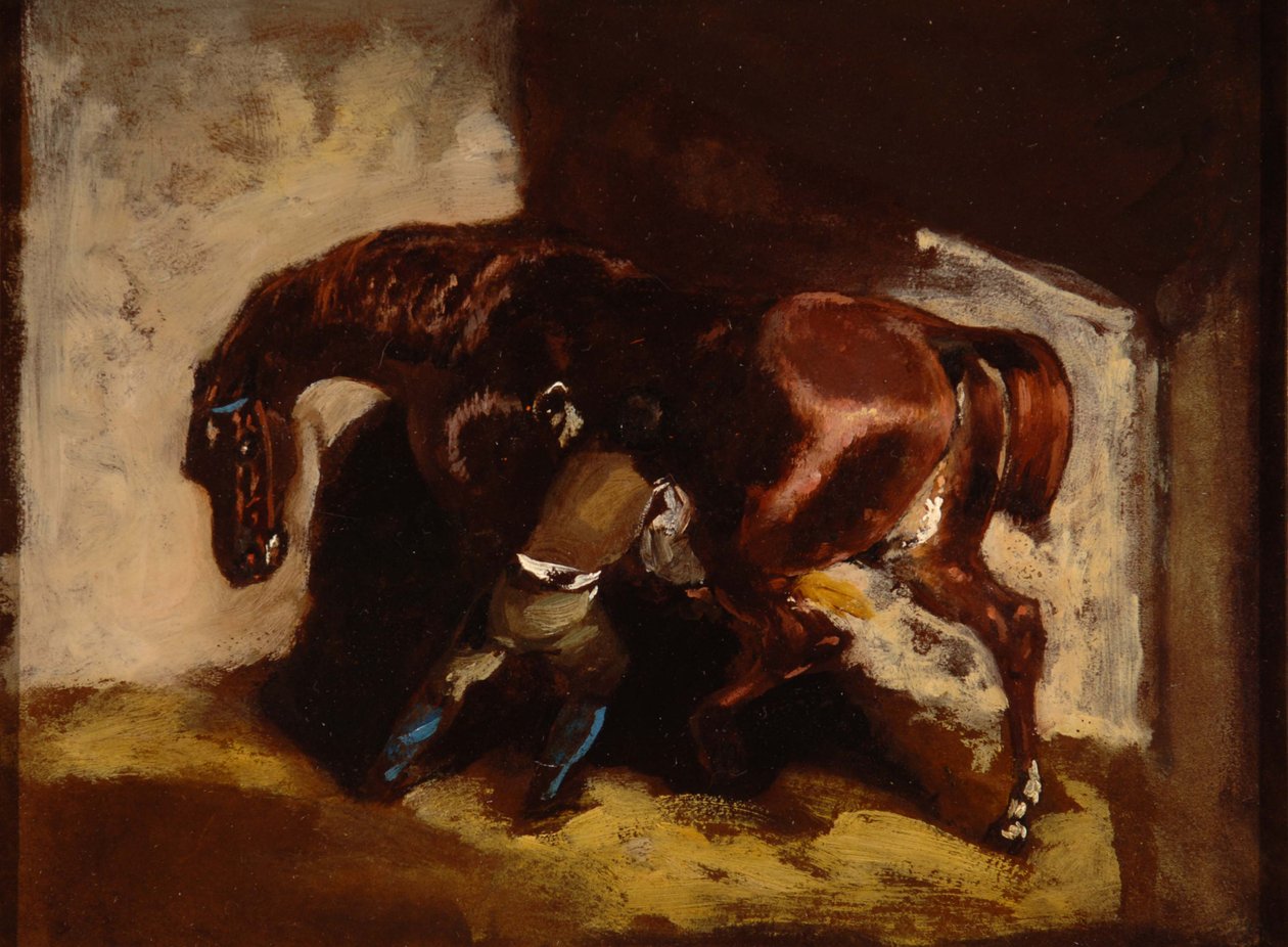 Géricault - Mies hoitaa hevosta, 2007.035.128 tekijältä Theodore Gericault