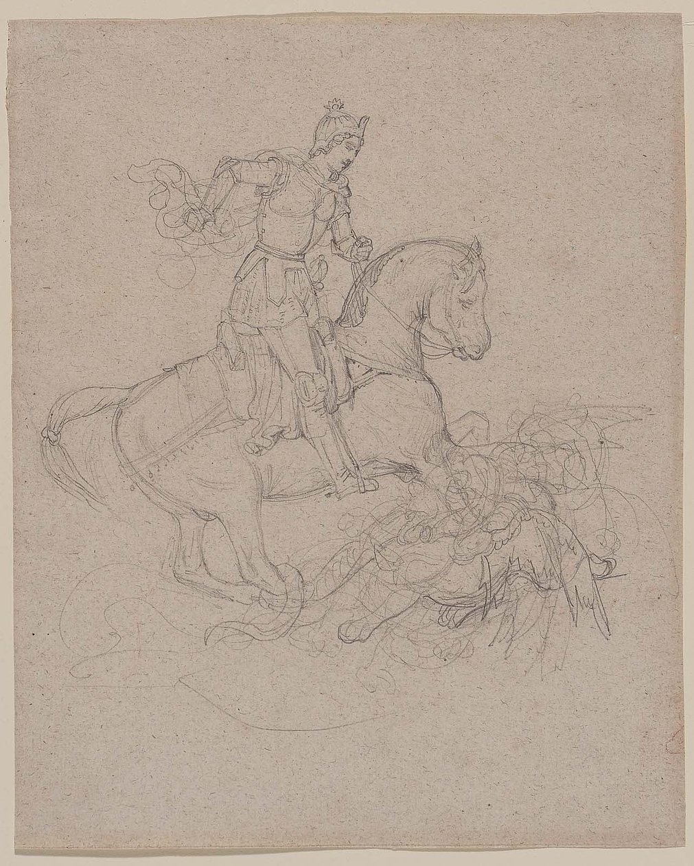 Géricault - Pyhä Yrjö ja lohikäärme, 1816-17 tekijältä Theodore Gericault
