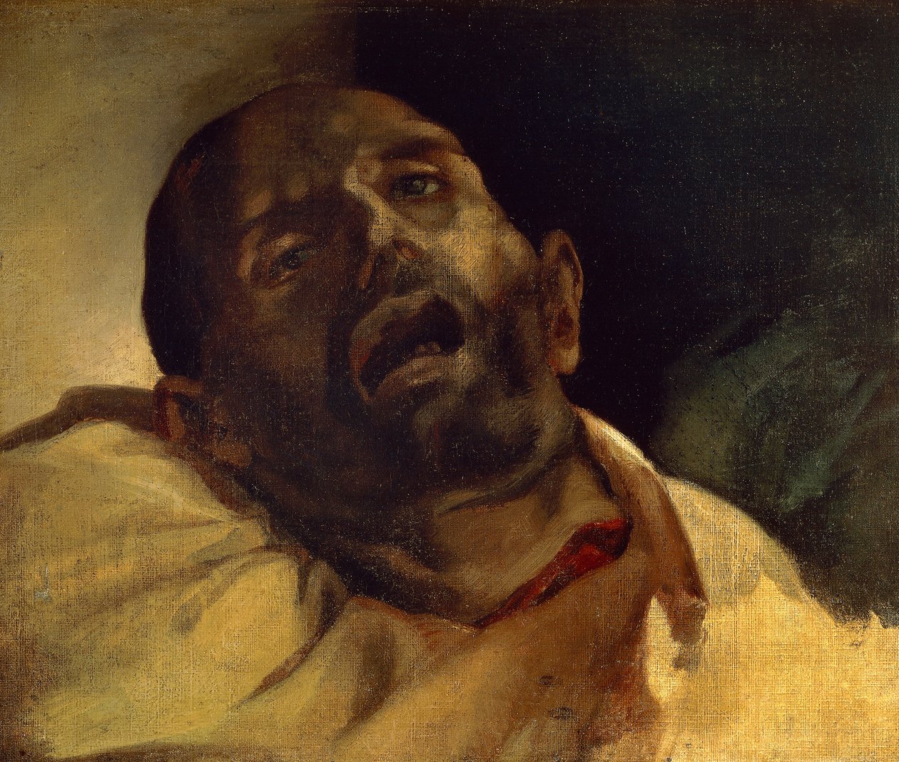 Giljotinoidun miehen pää (Le guillotine), Jean-Louis Theodore Gericault (1791-1824), öljy kankaalle, 40x49 cm tekijältä Theodore Gericault