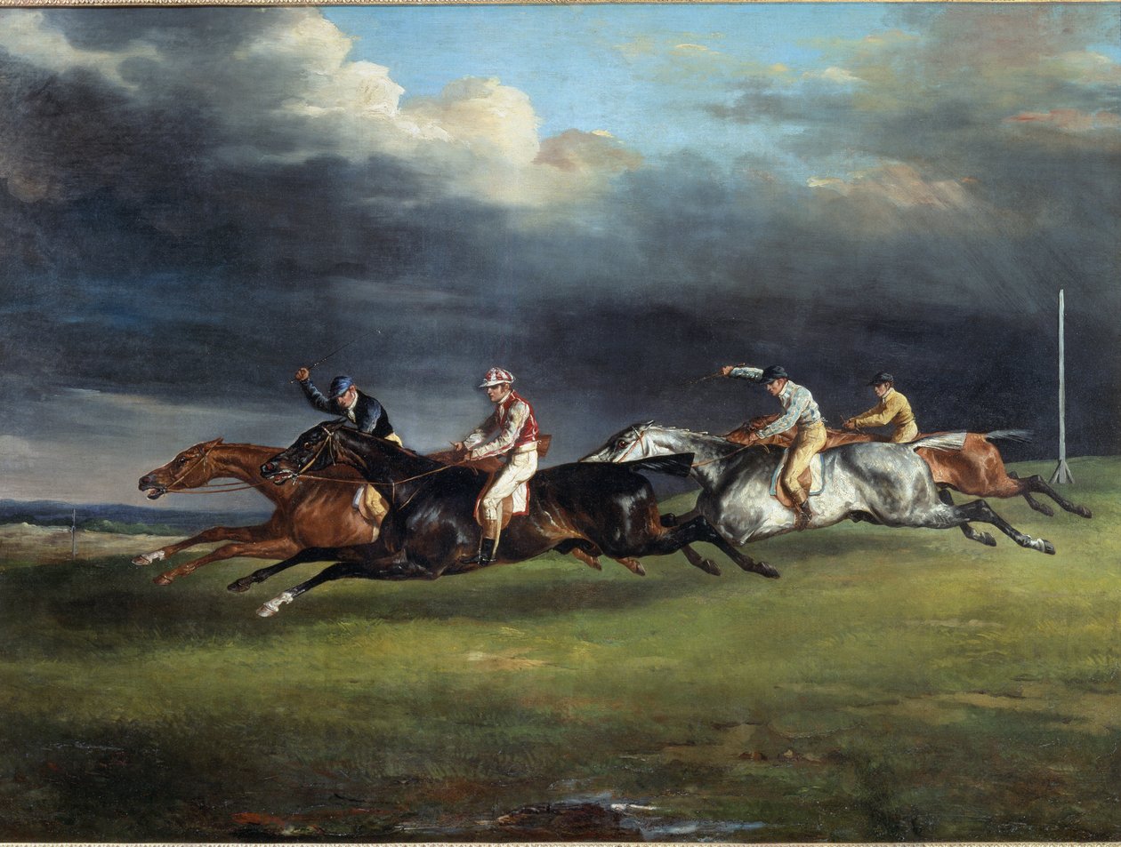 Horse Race sanoo derbyn Epsom Paintingissa, kirjoittanut Theodore Gericault tekijältä Theodore Gericault