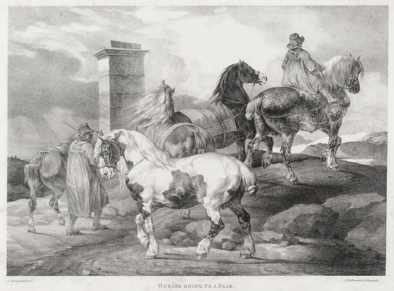 Hevoset matkalla messuille tekijältä Theodore Gericault