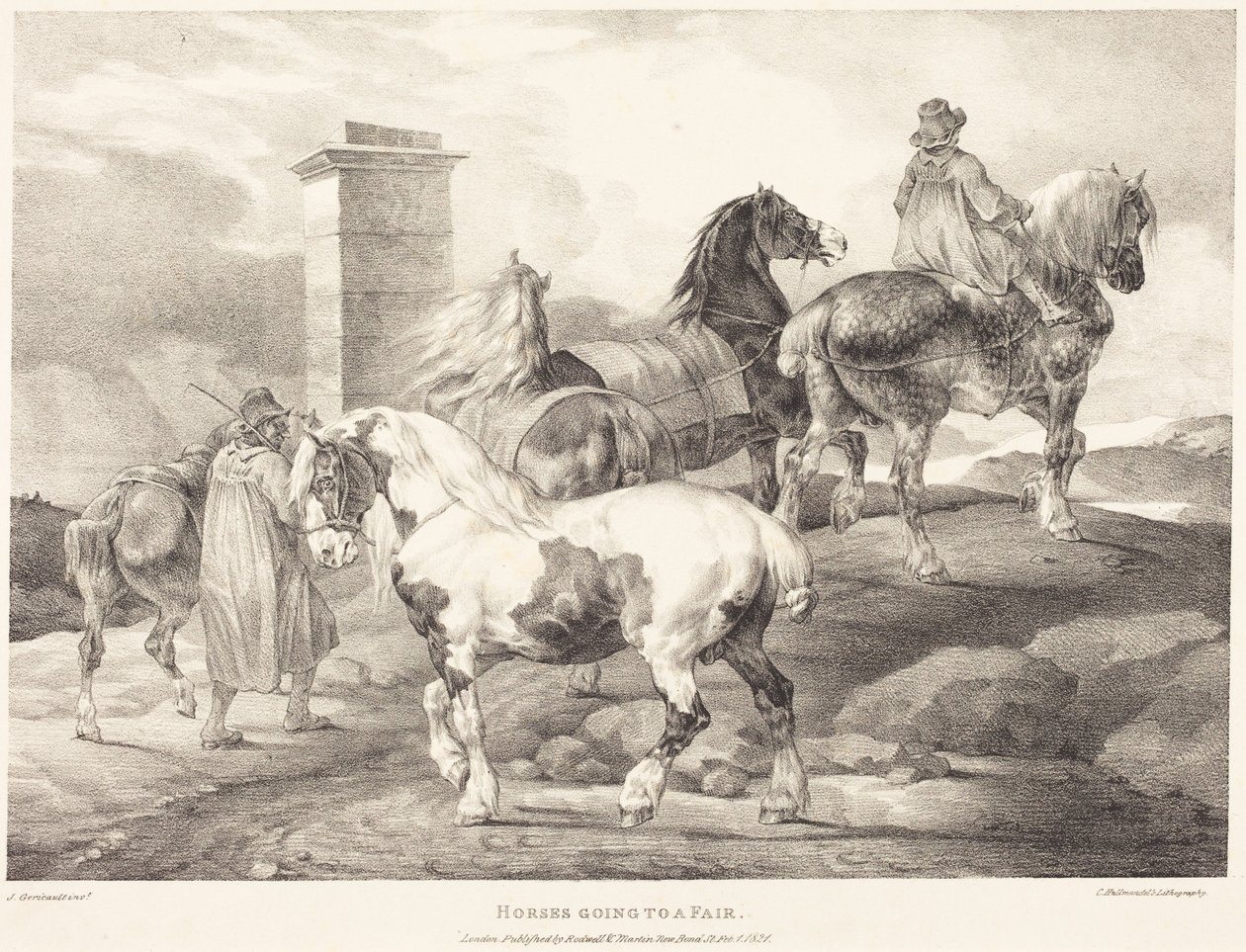 Hevoset matkalla markkinoille tekijältä Theodore Gericault