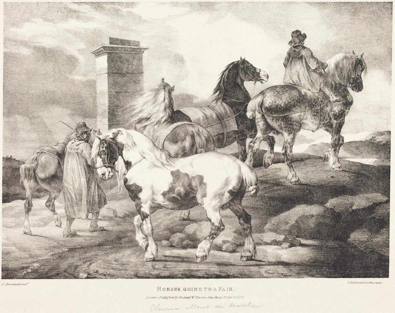 Hevoset matkalla markkinoille tekijältä Theodore Gericault