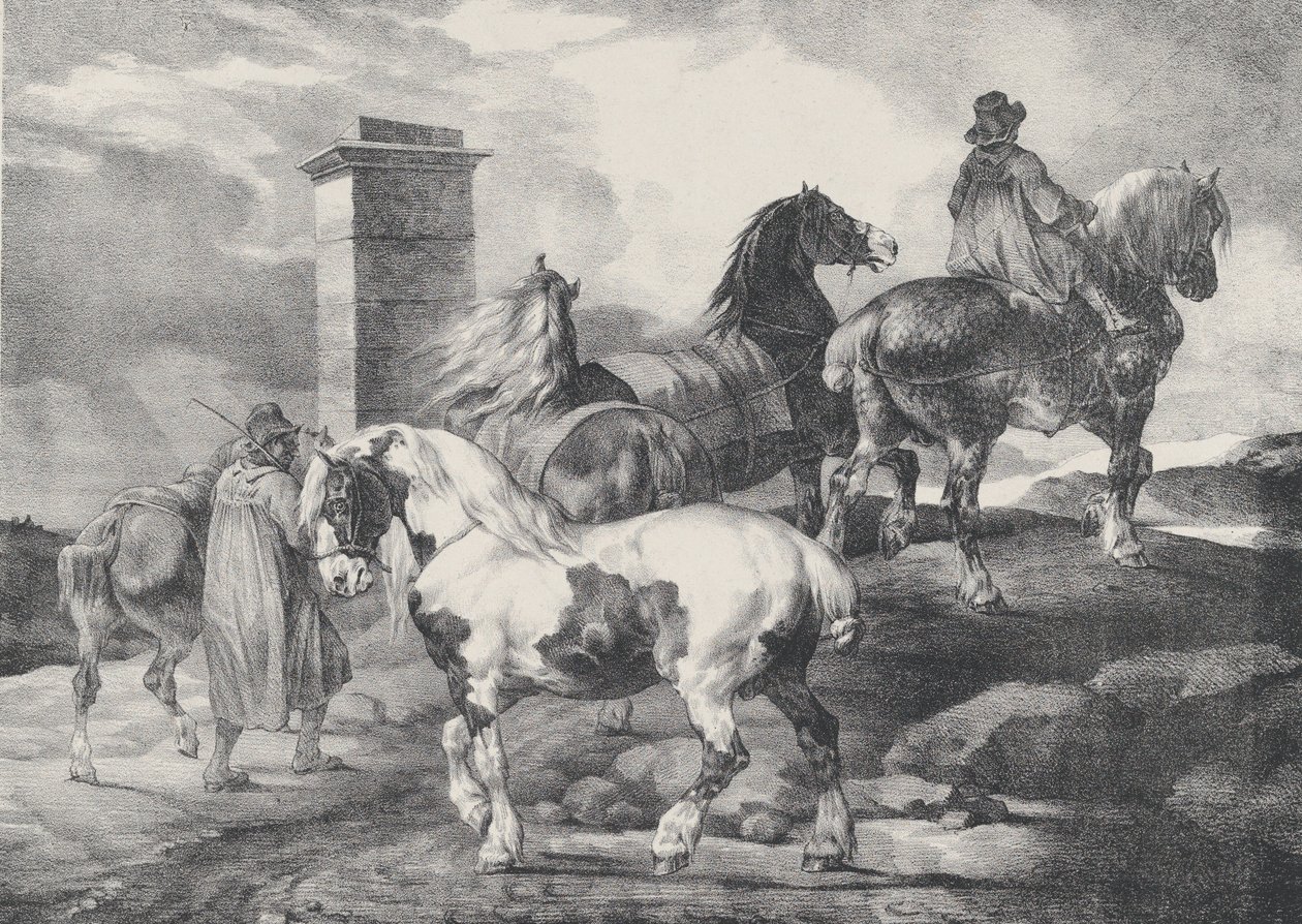 Hevoset messuille, 1821 tekijältä Theodore Gericault