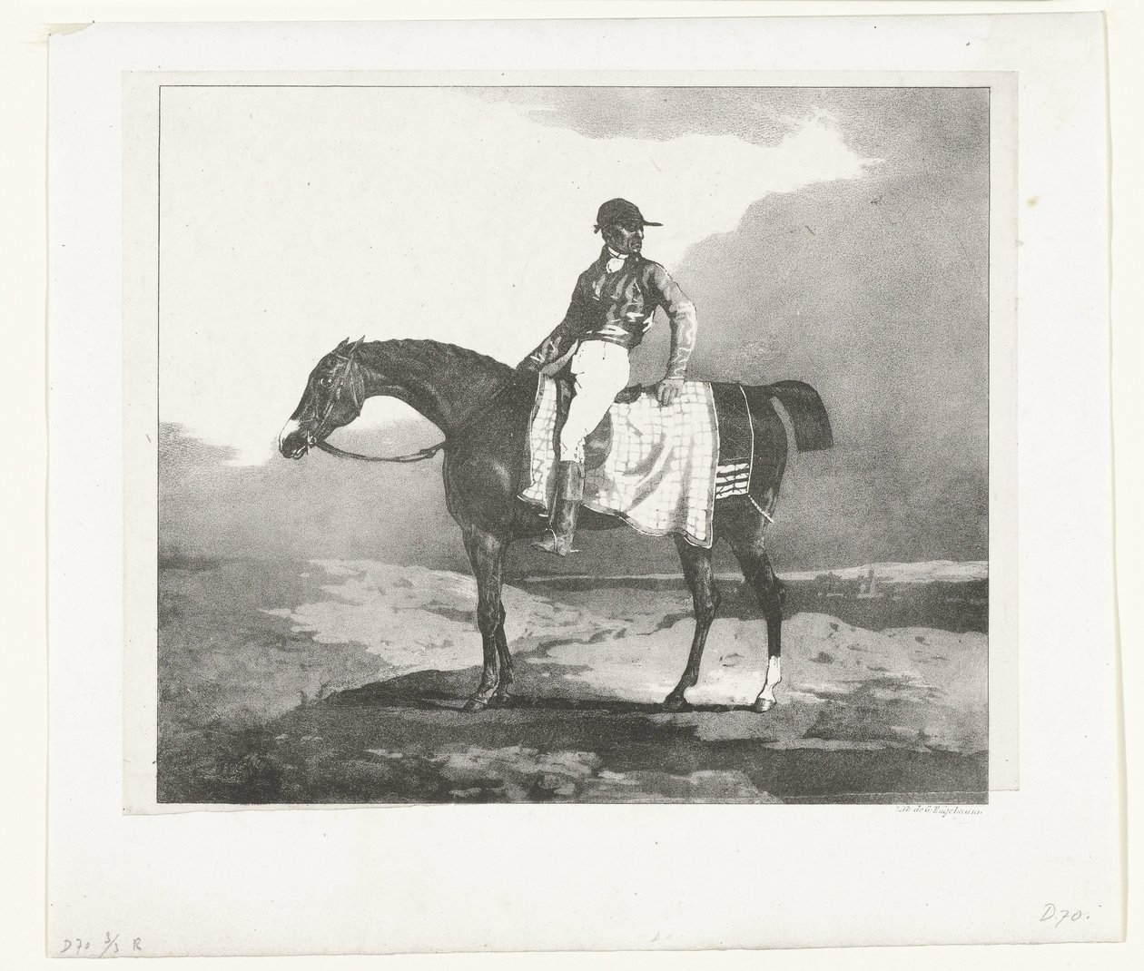 Jockey englantilaisella täysverihevosella tekijältä Theodore Gericault