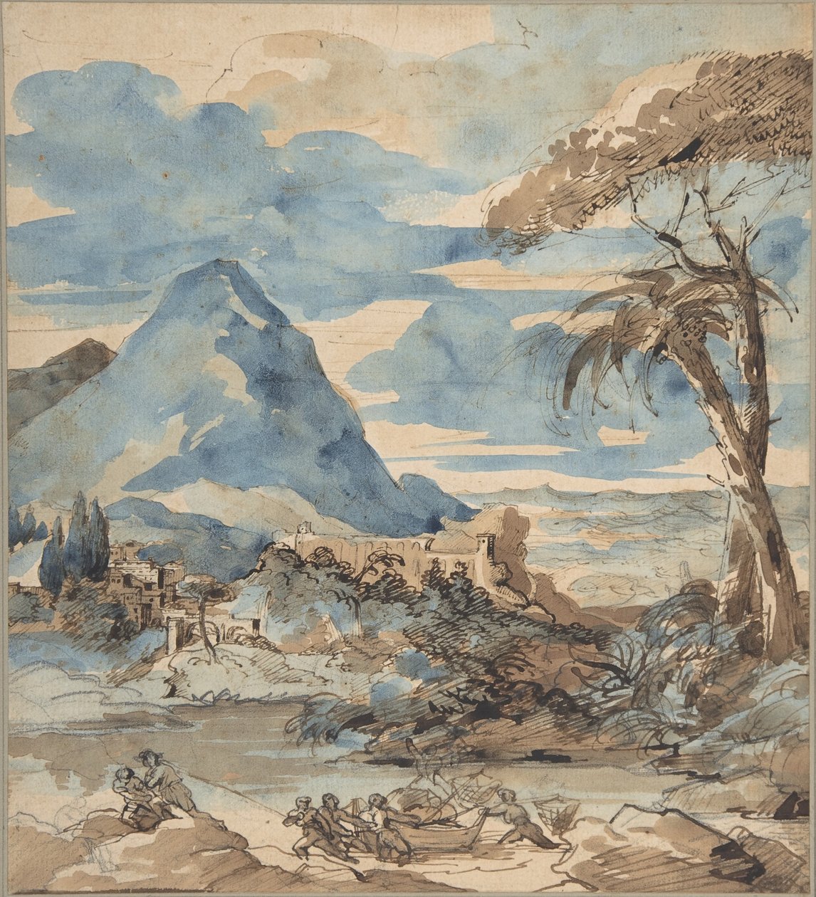 Maisema kalastajien kanssa tekijältä Theodore Gericault