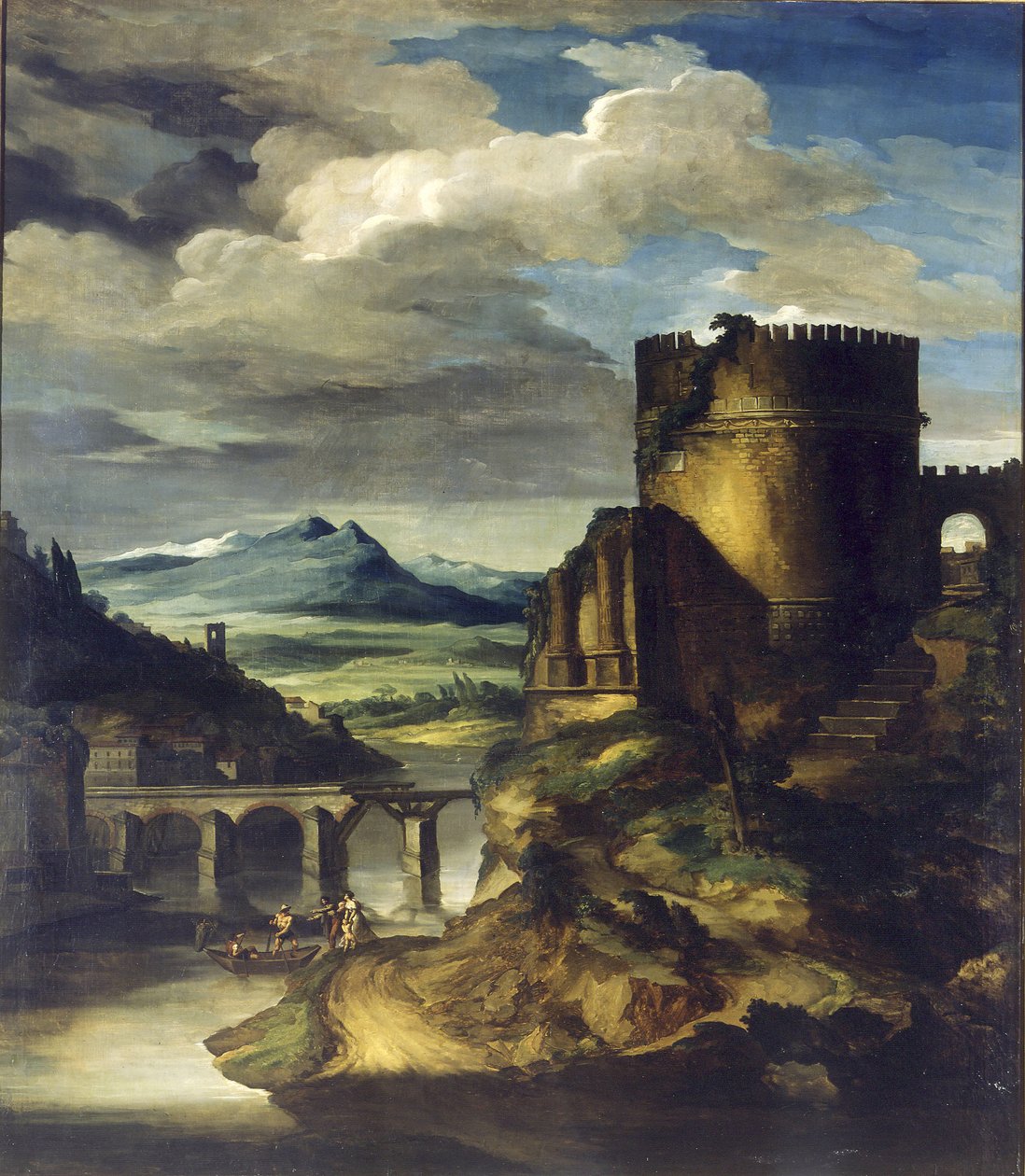 Maisema haudan kanssa tekijältä Theodore Gericault