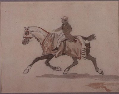Pikku sulhanen ravihevosella (lyijykynä & akvarelli) tekijältä Theodore Gericault
