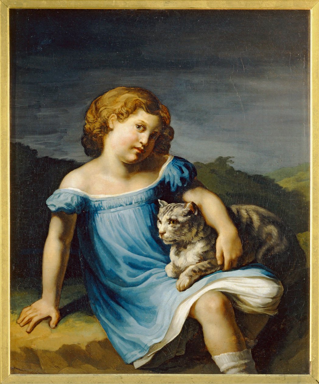 Louise Vernet lapsena. Louise Vernet, Horace Vernetin tytär ja ranskalaisen taidemaalarin Paul Delarochen tuleva vaimo ... tekijältä Theodore Gericault