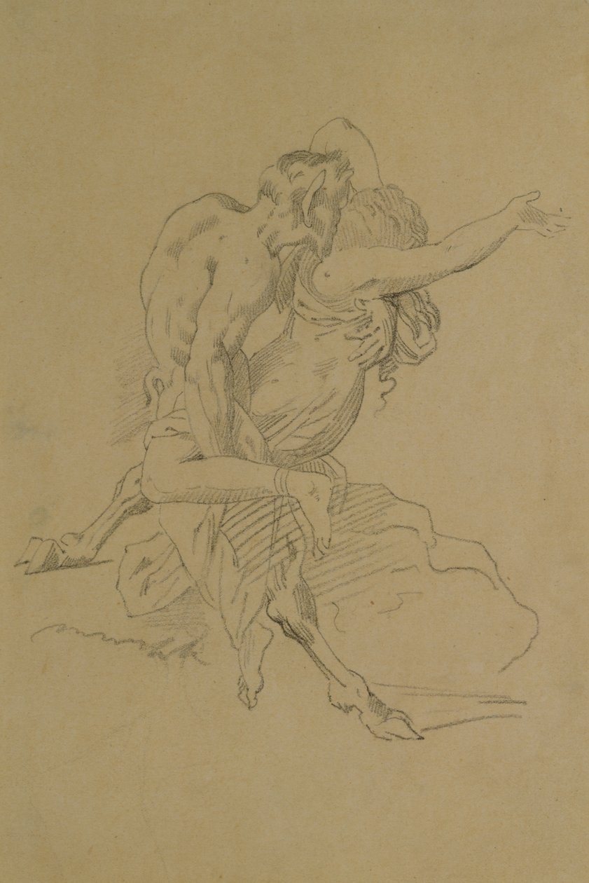 Nymfi ja Satyr tekijältä Theodore Gericault