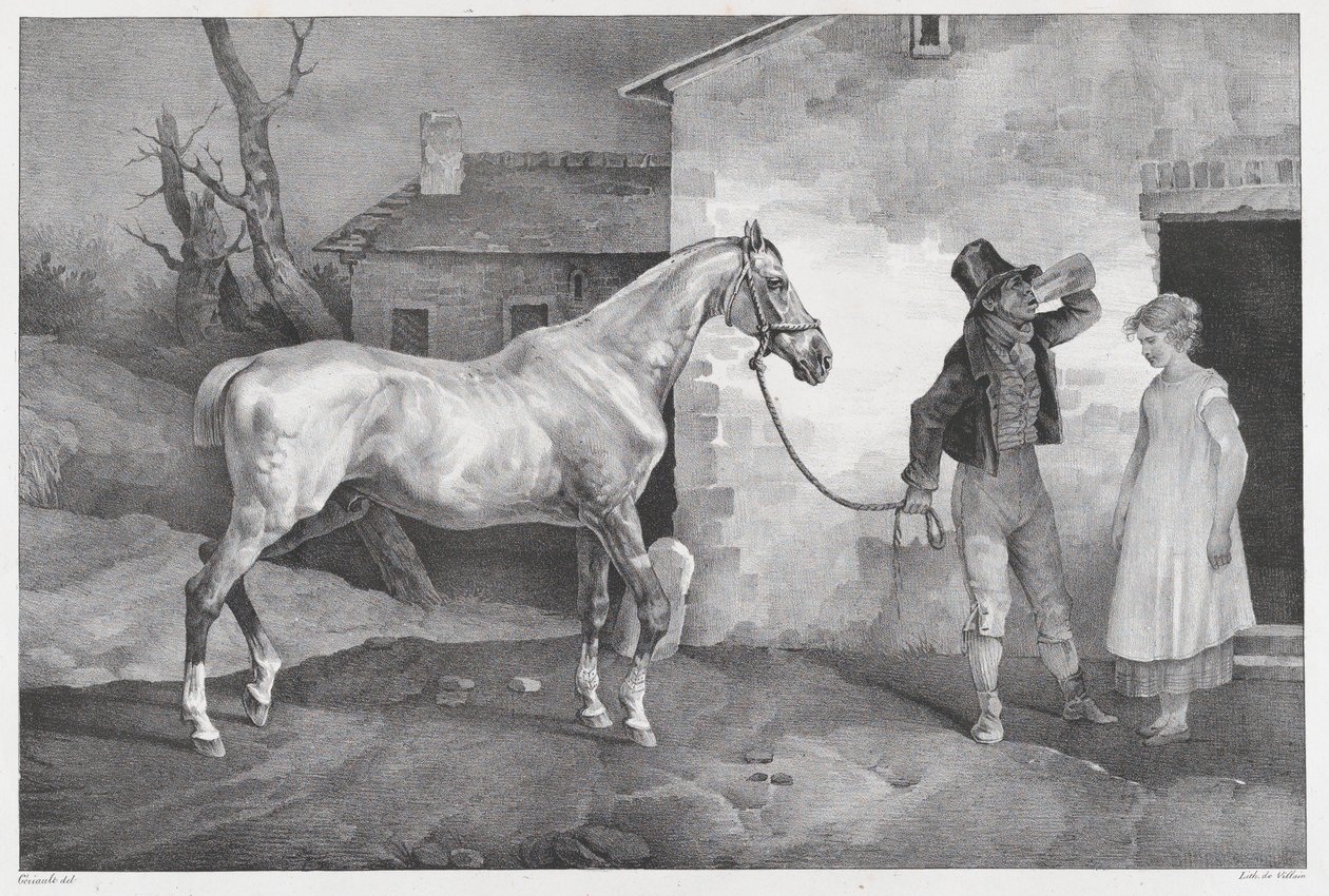 Vanha hevonen majatalon ovella tekijältä Theodore Gericault
