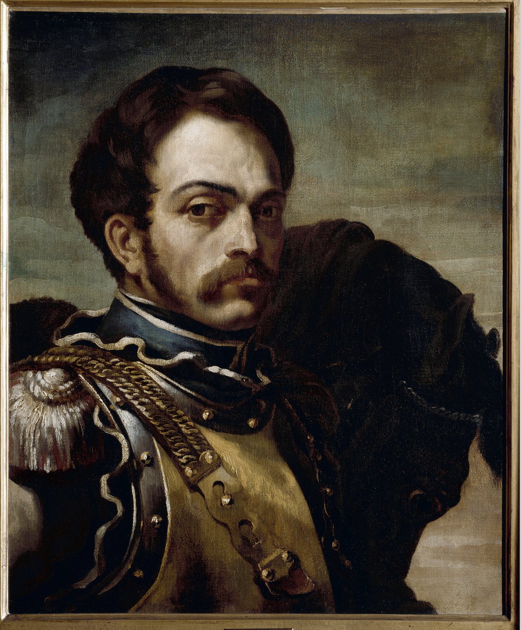 Karabinieriupseerin muotokuva. Öljy kankaalle tekijältä Theodore Gericault