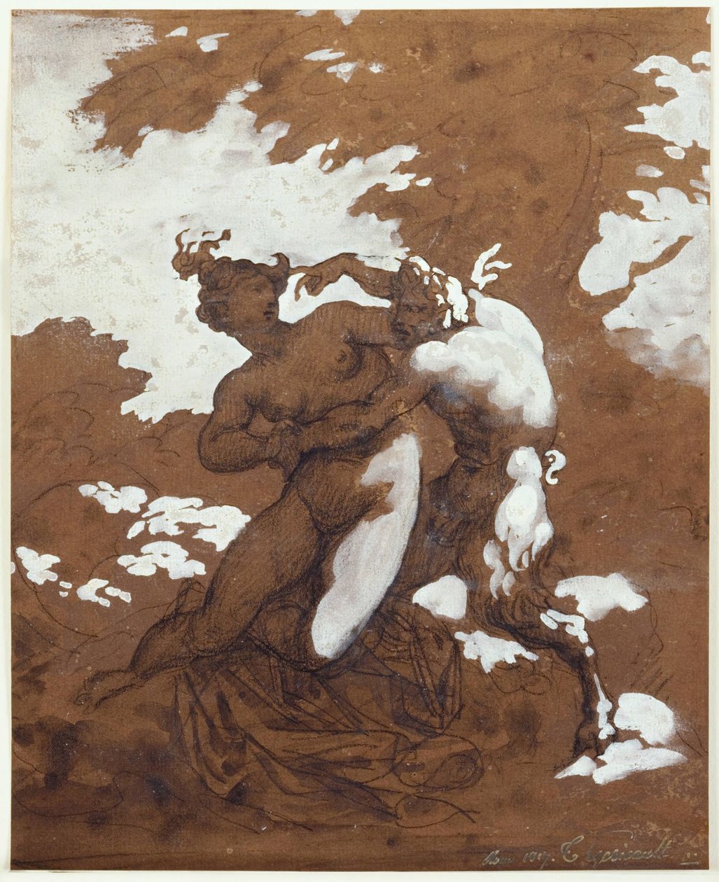 Satyyri ja nymfi tekijältä Theodore Gericault