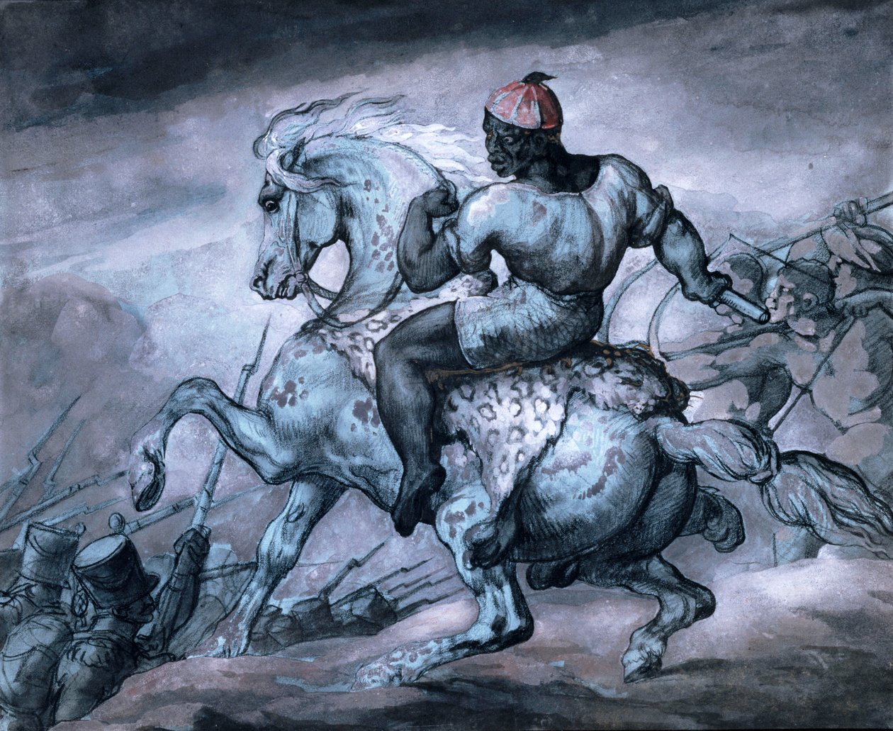 Kohtaus siirtomaasodasta: Musta kasvattavassa hevosessa tekijältä Theodore Gericault