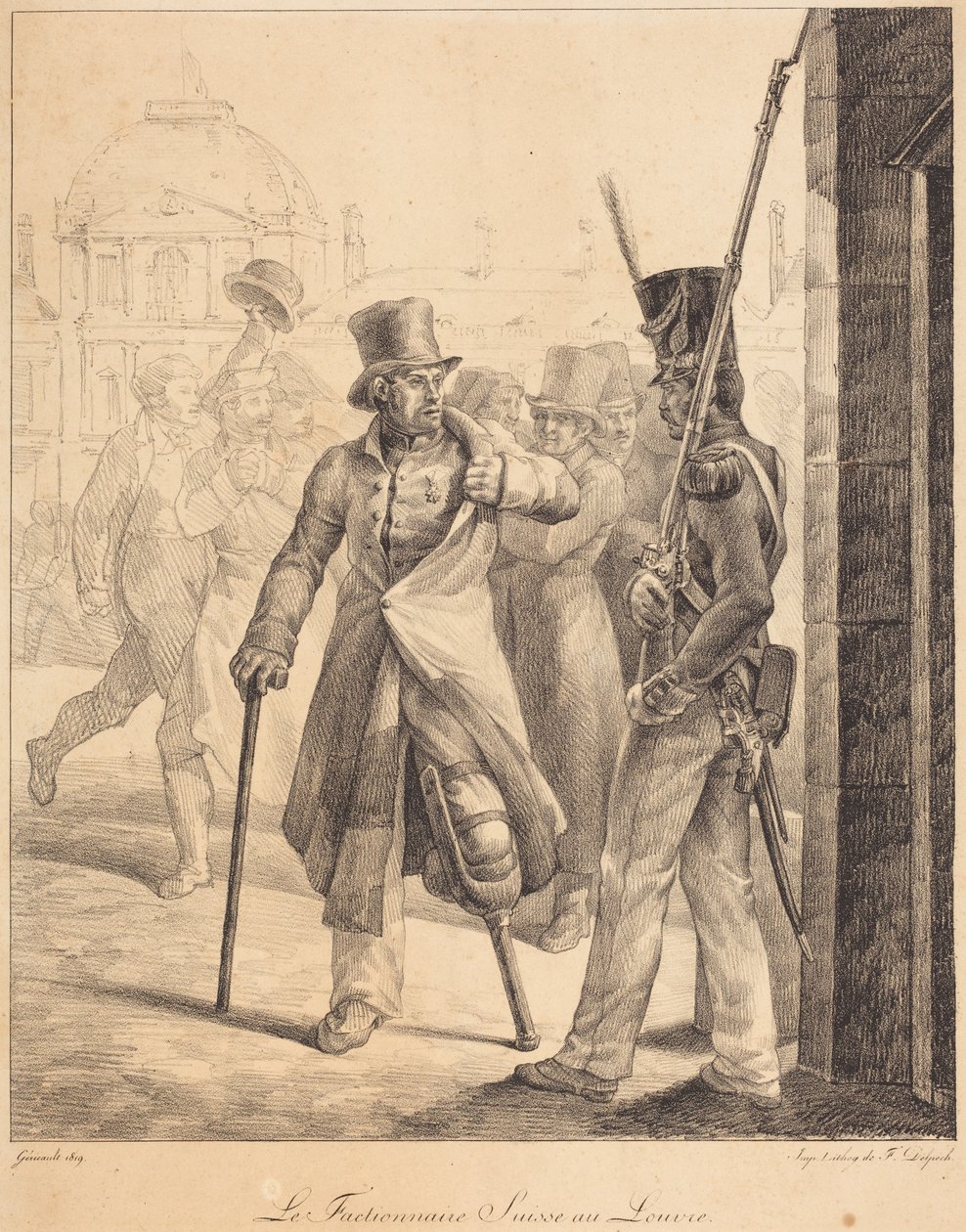 The Swiss Sentry at the Louvre (Sveitsiläinen vartija Louvressa) tekijältä Theodore Gericault