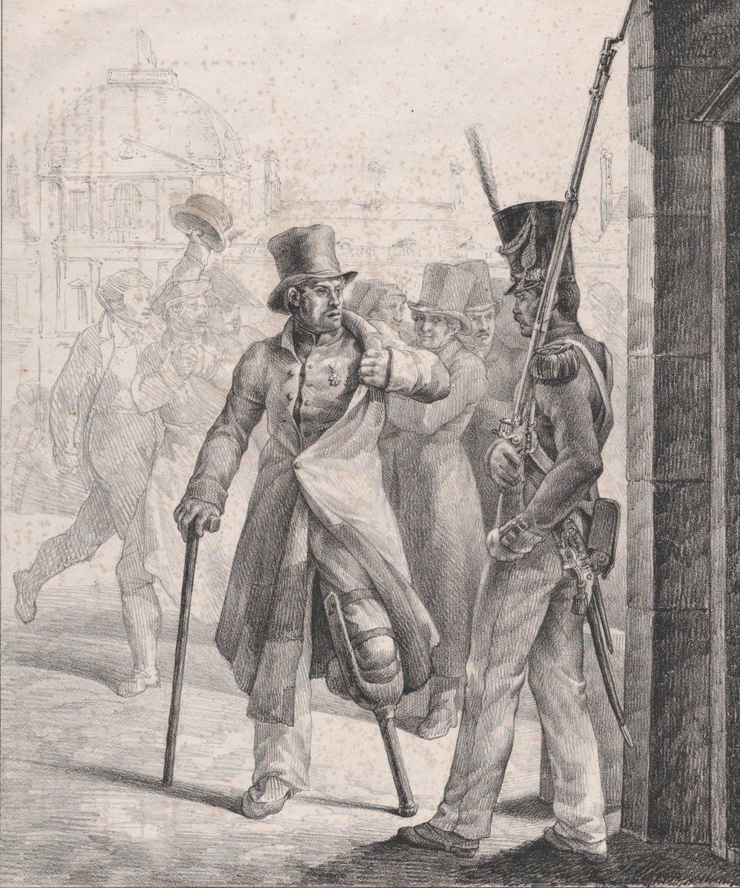 Sveitsin vartiomies Louvressa, 1819. tekijältä Theodore Gericault