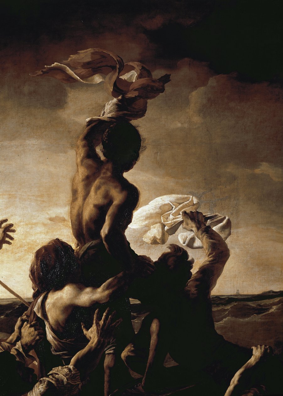 Meduse-lautta - Yksityiskohta (öljy kankaalle tekijältä Theodore Gericault