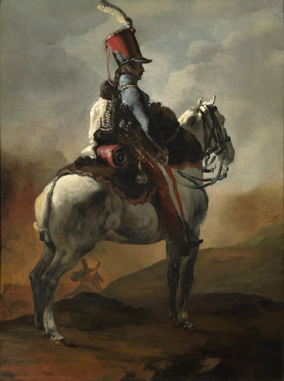 Husaarien trumpetisti, n. 1815-20 tekijältä Theodore Gericault