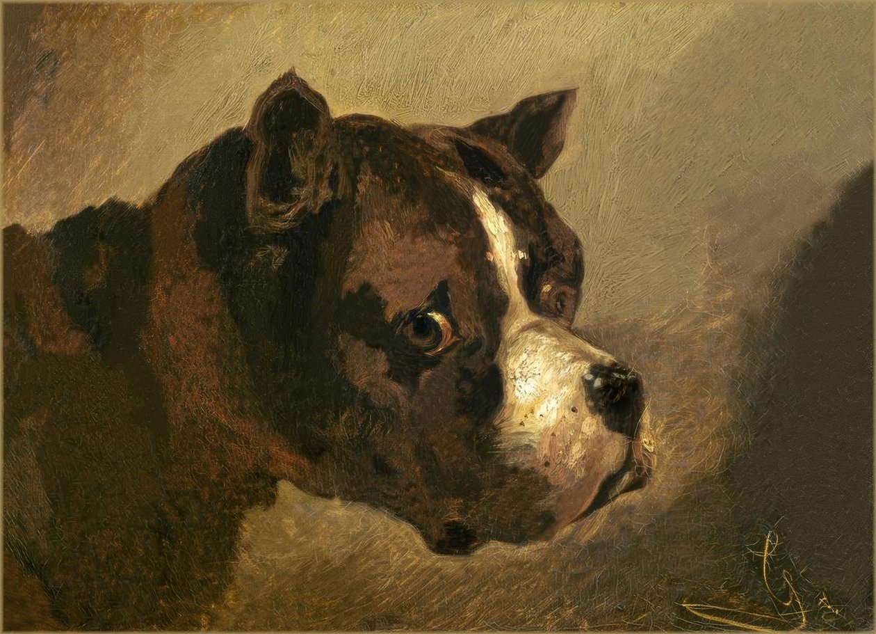 Bulldogin pää tekijältä Theodore Gericault