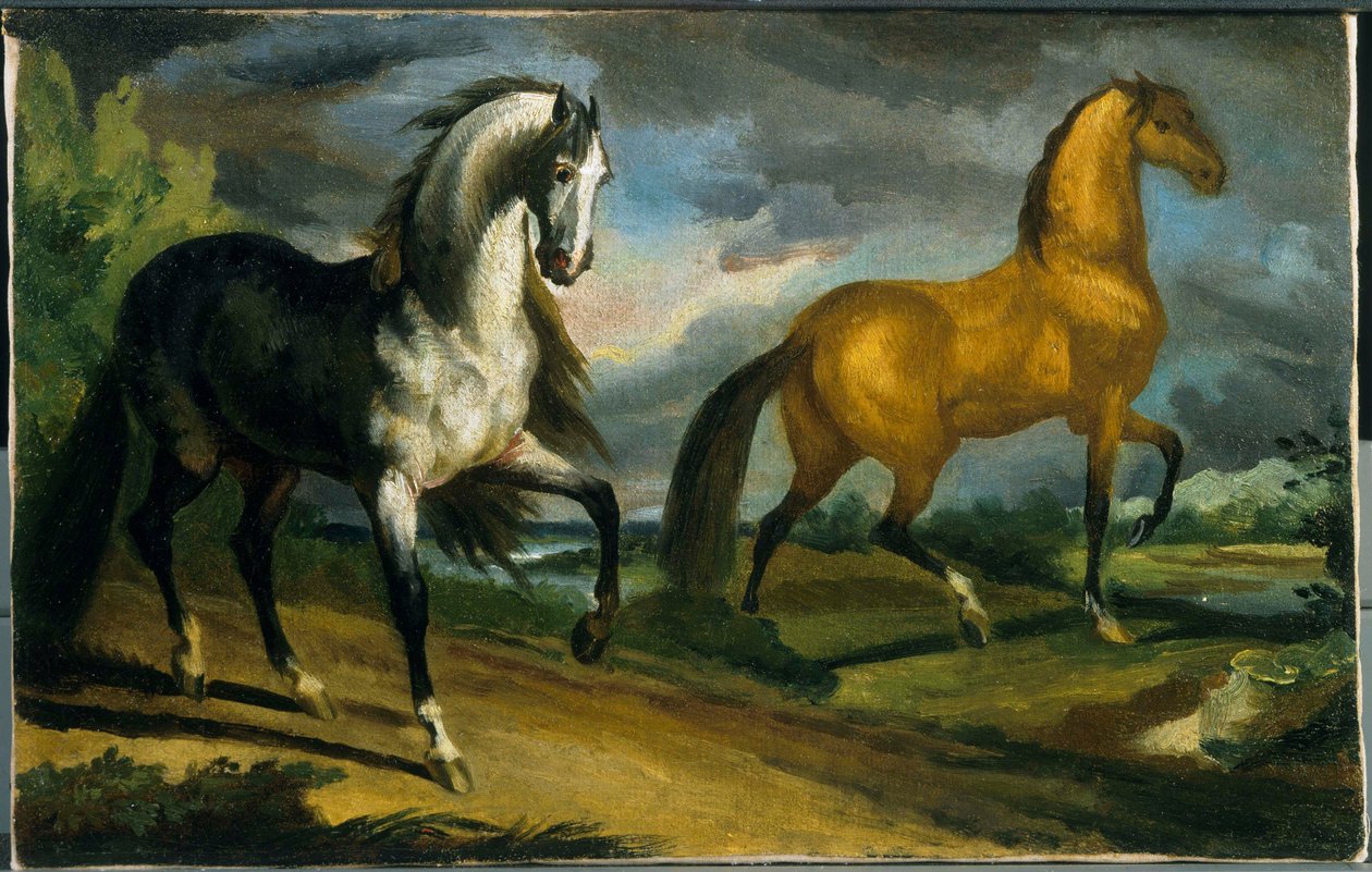 Kaksi hevosta tekijältä Theodore Gericault