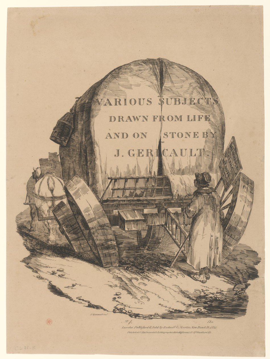 Hevosvetoinen vaunu (Englanninkielisen sarjan nimi) [A Hitched Wagon or A Horse-Drawn Cart (Englanninkielisen sarjan nimilehti)] tekijältä Theodore Gericault