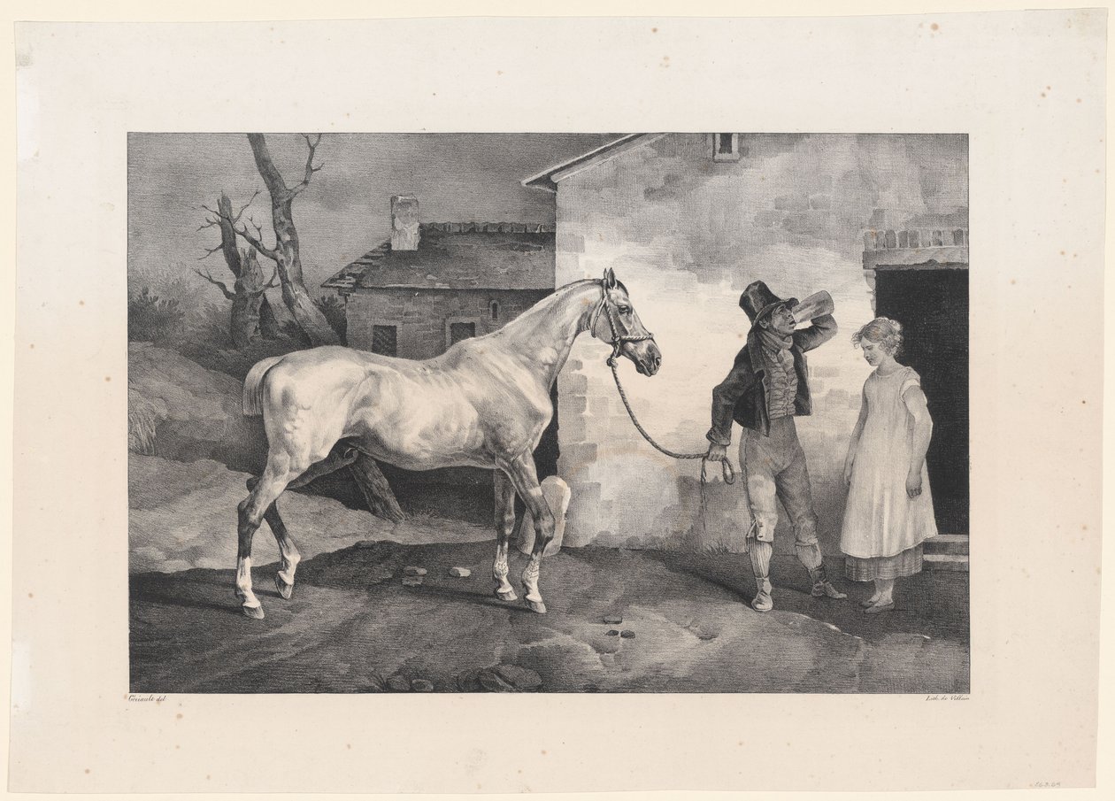 Vanha hevonen majatalon ovella (An Old Horse at the Door of an Inn) tekijältä Theodore Gericault