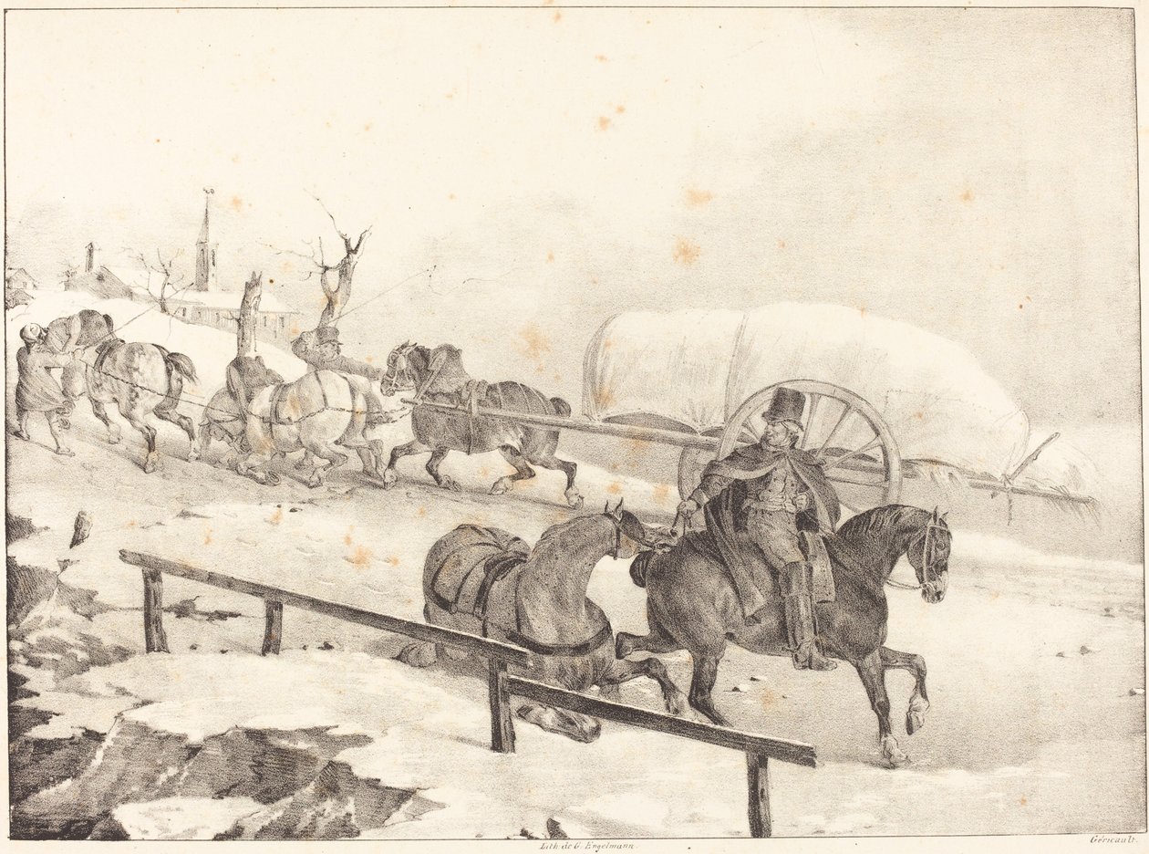 Wagoner kiipeämässä mäkeen tekijältä Theodore Gericault