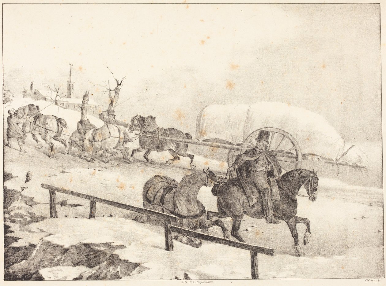 Wagoner Climbing a Hill (Kuorma-auto kiipeää mäkeä ylös) tekijältä Theodore Gericault