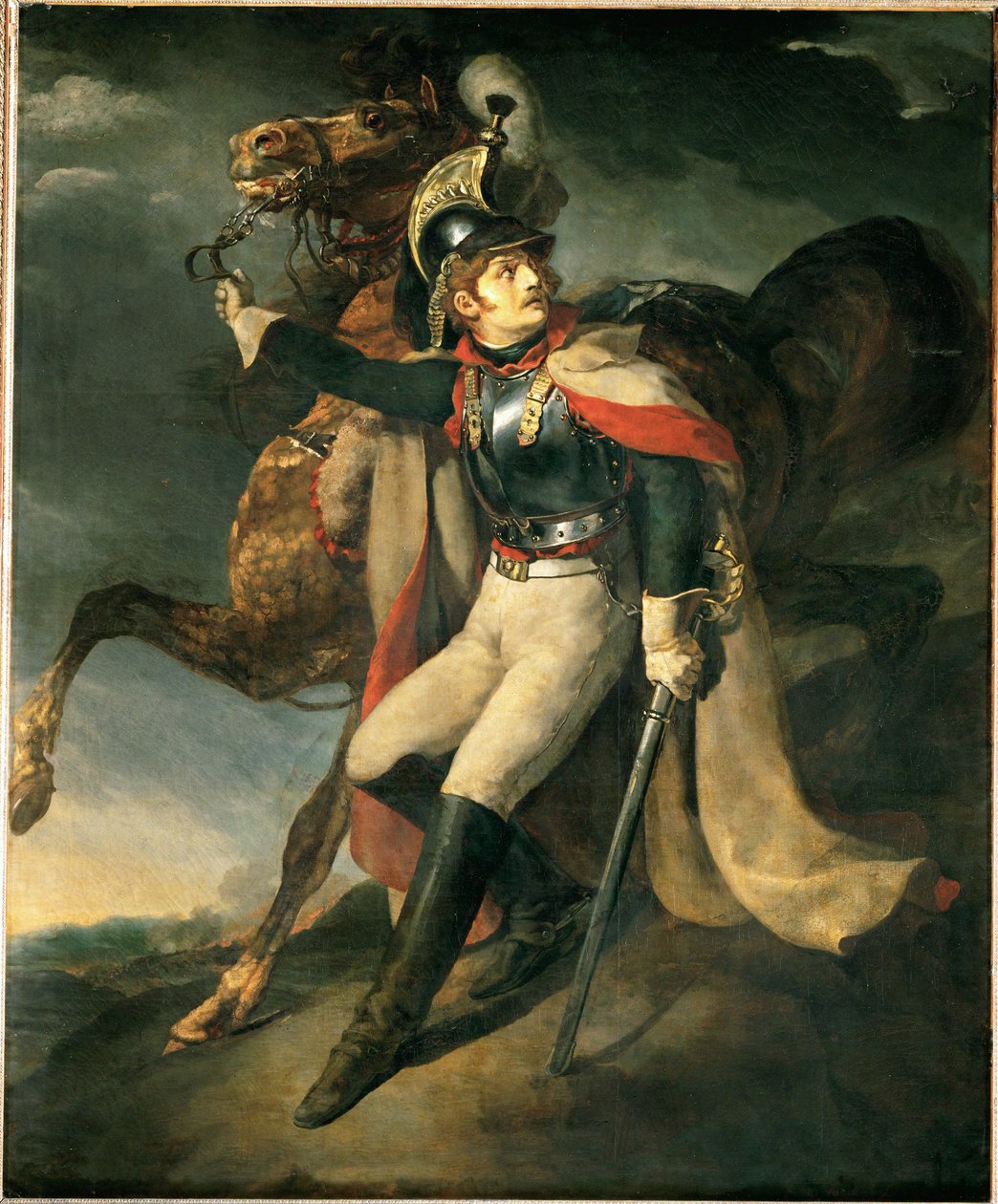 Haavoittunut dragon lähtee ristitulesta ... tekijältä Theodore Gericault