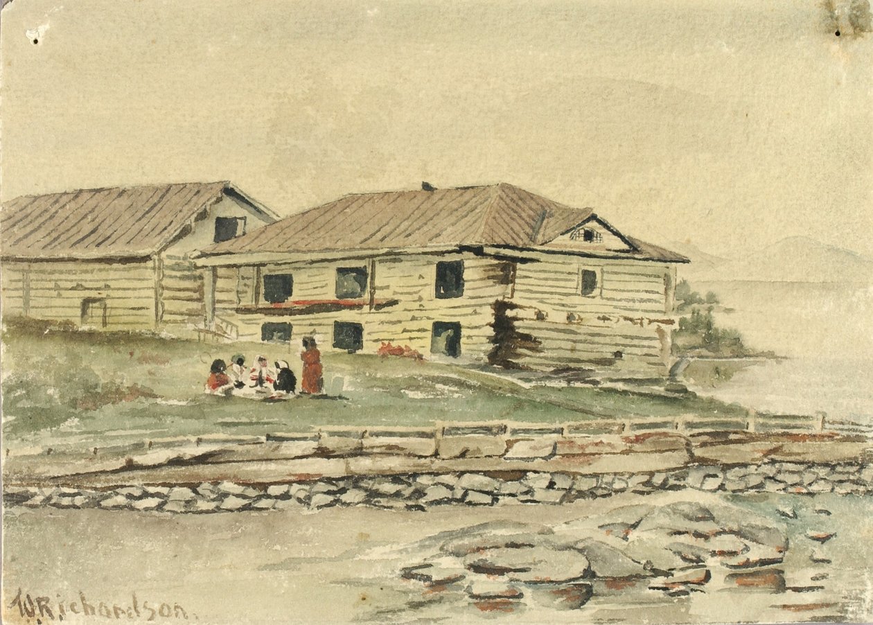 Rakennuksia raunioitumassa, Alaska, 1884 tekijältä Theodore J. Richardson