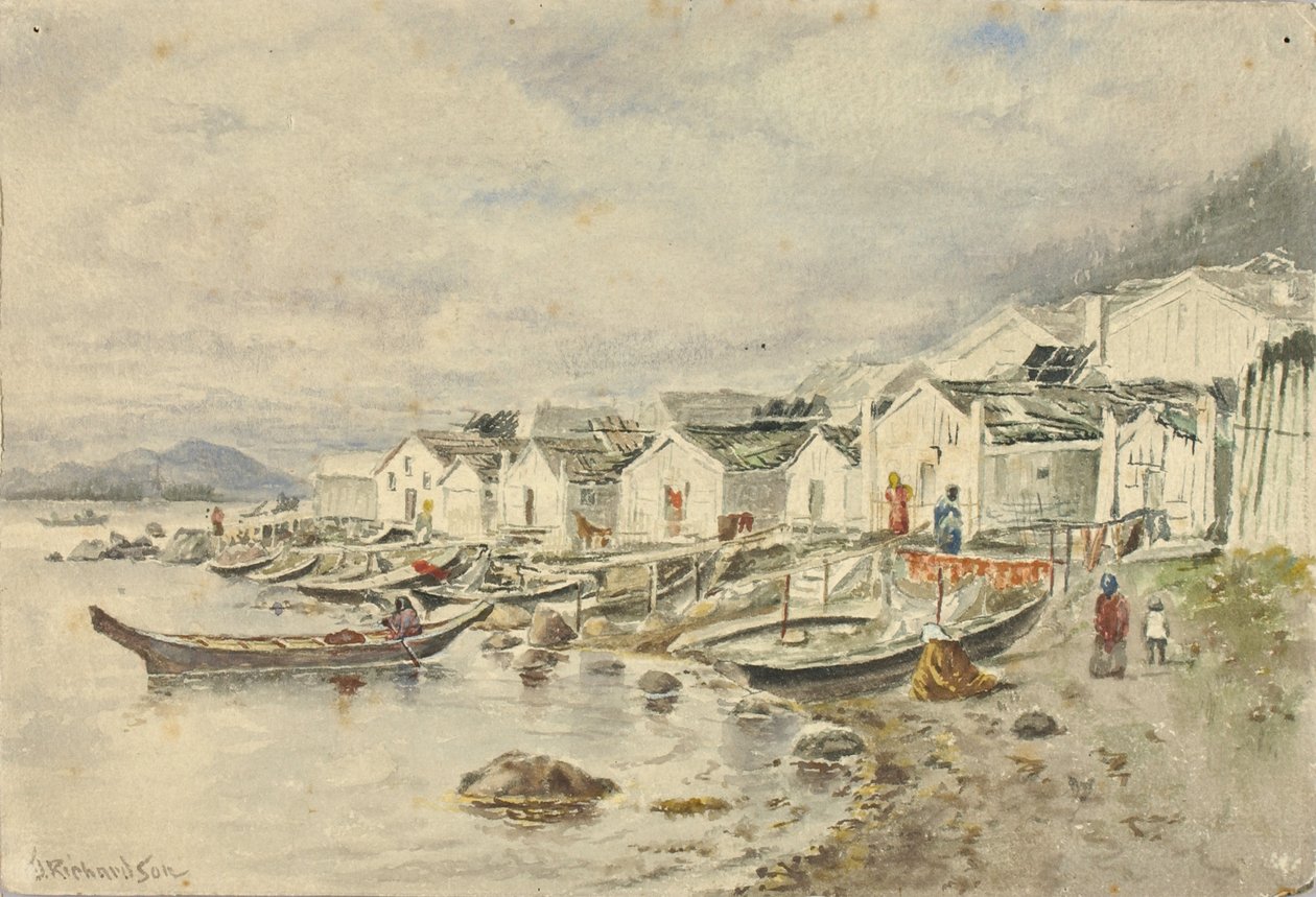 Ranch Native Village, Sitka, 1884. tekijältä Theodore J. Richardson