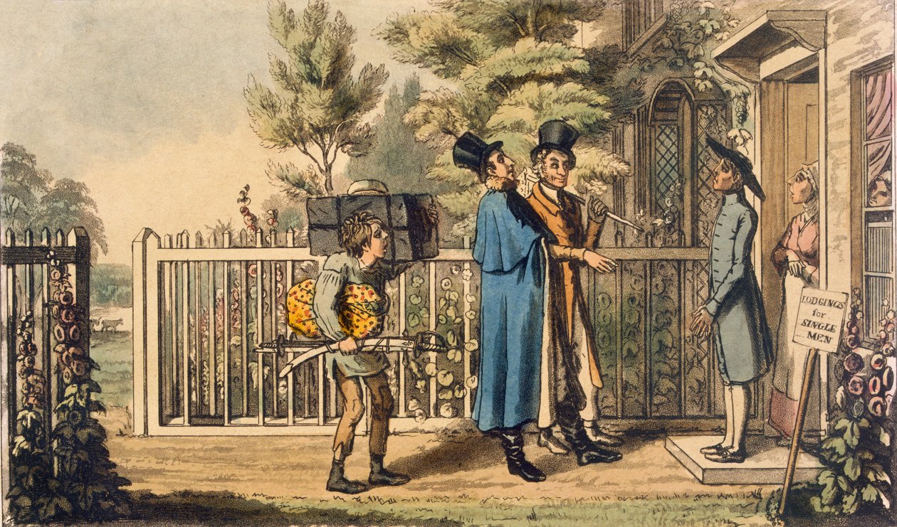 Kuvitus näyttelijän elämästä, pub. 1825. tekijältä Theodore Lane