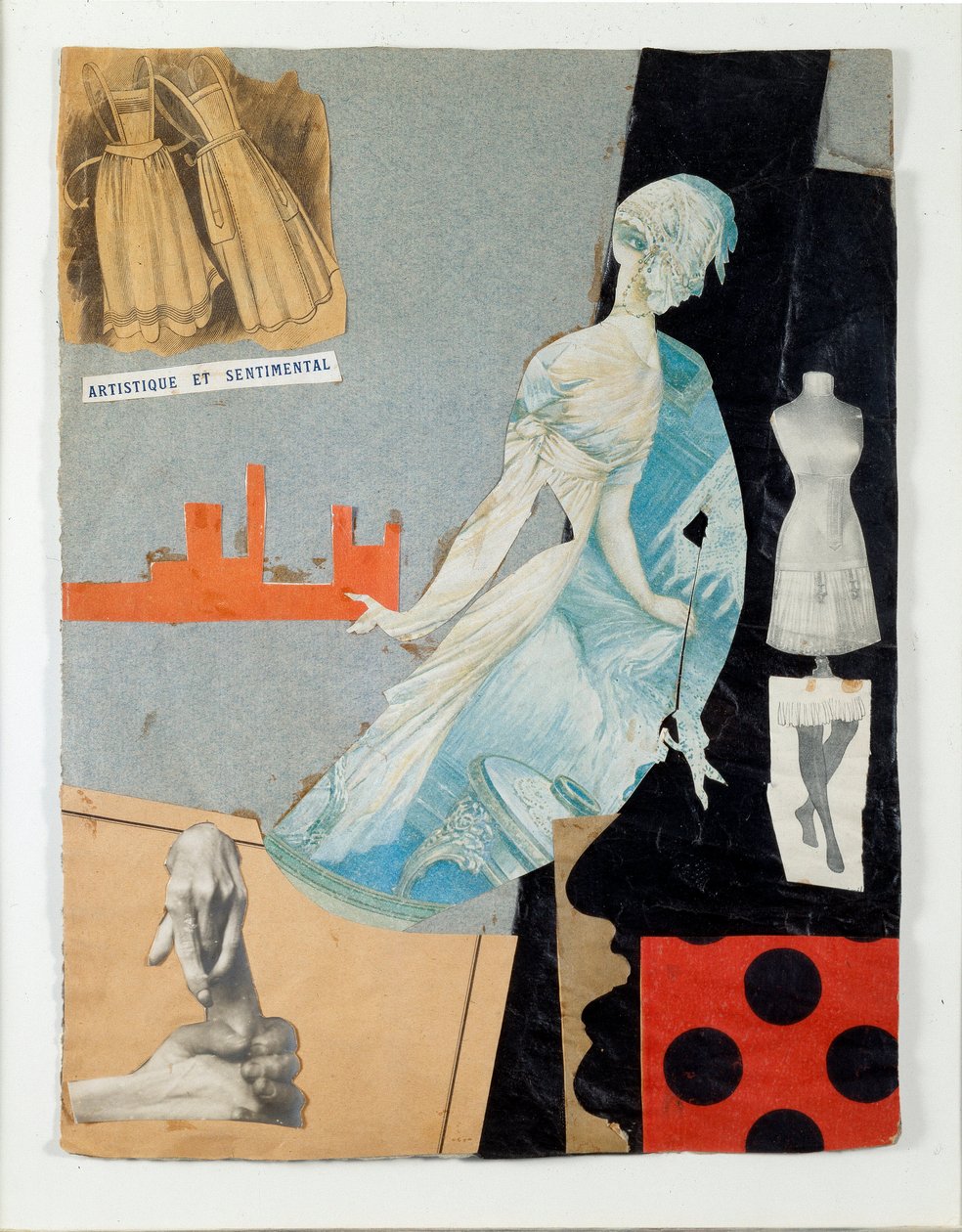 Theodore Fraenkelin (1896-1964) taiteellinen ja tunteellinen kollaasi 1921 Milano, kokoelma Schwarz Mudiman luvalla tekijältä Theodore Fraenkel