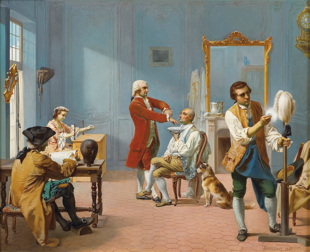 Aamulla La toilette, 1861 tekijältä Theodore Pierre Nicolas Maillot