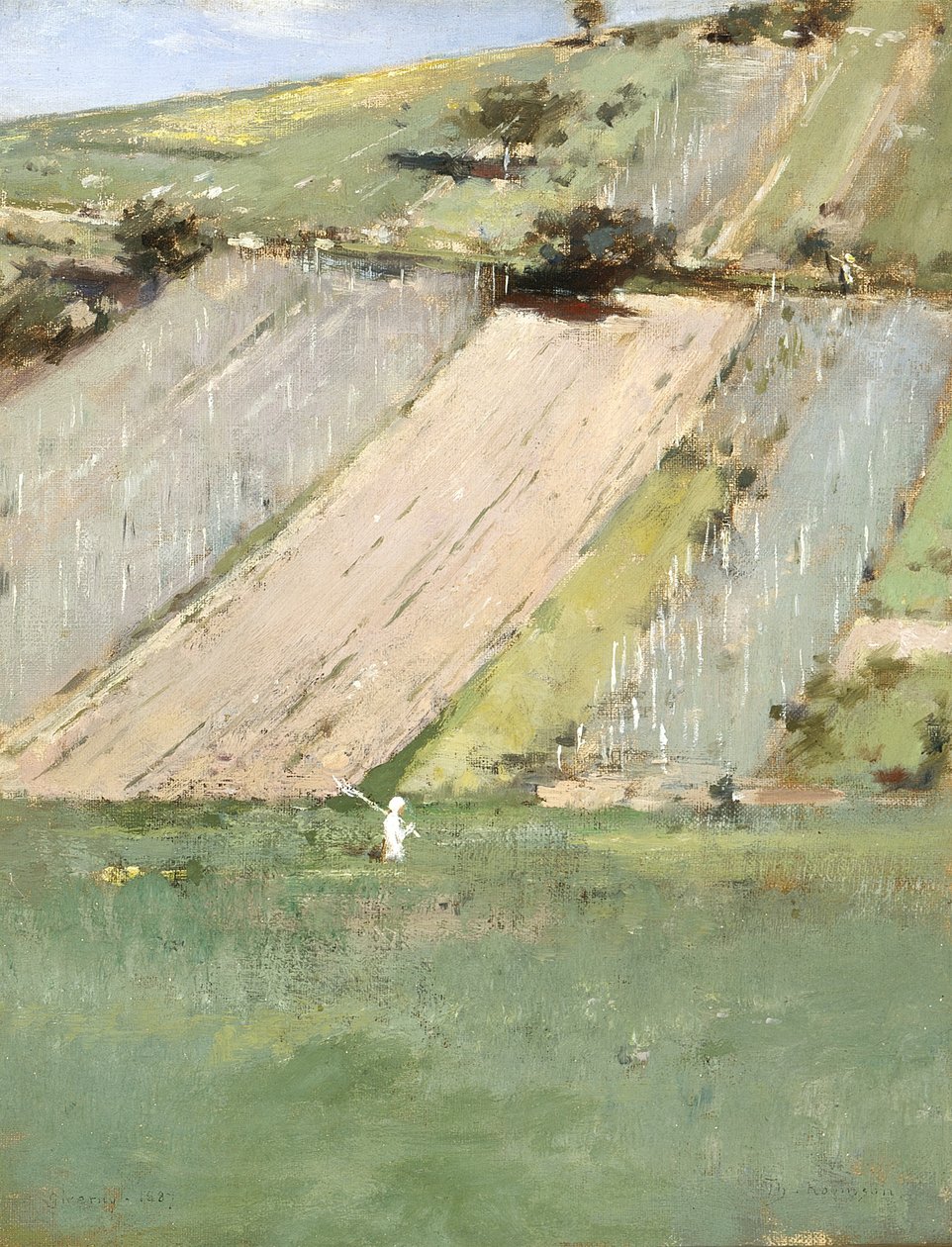 Kukkulanrinne, Giverny, 1887 tekijältä Theodore Robinson