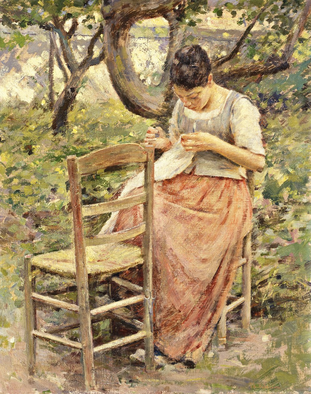 Ompelija, n. 1891 tekijältä Theodore Robinson