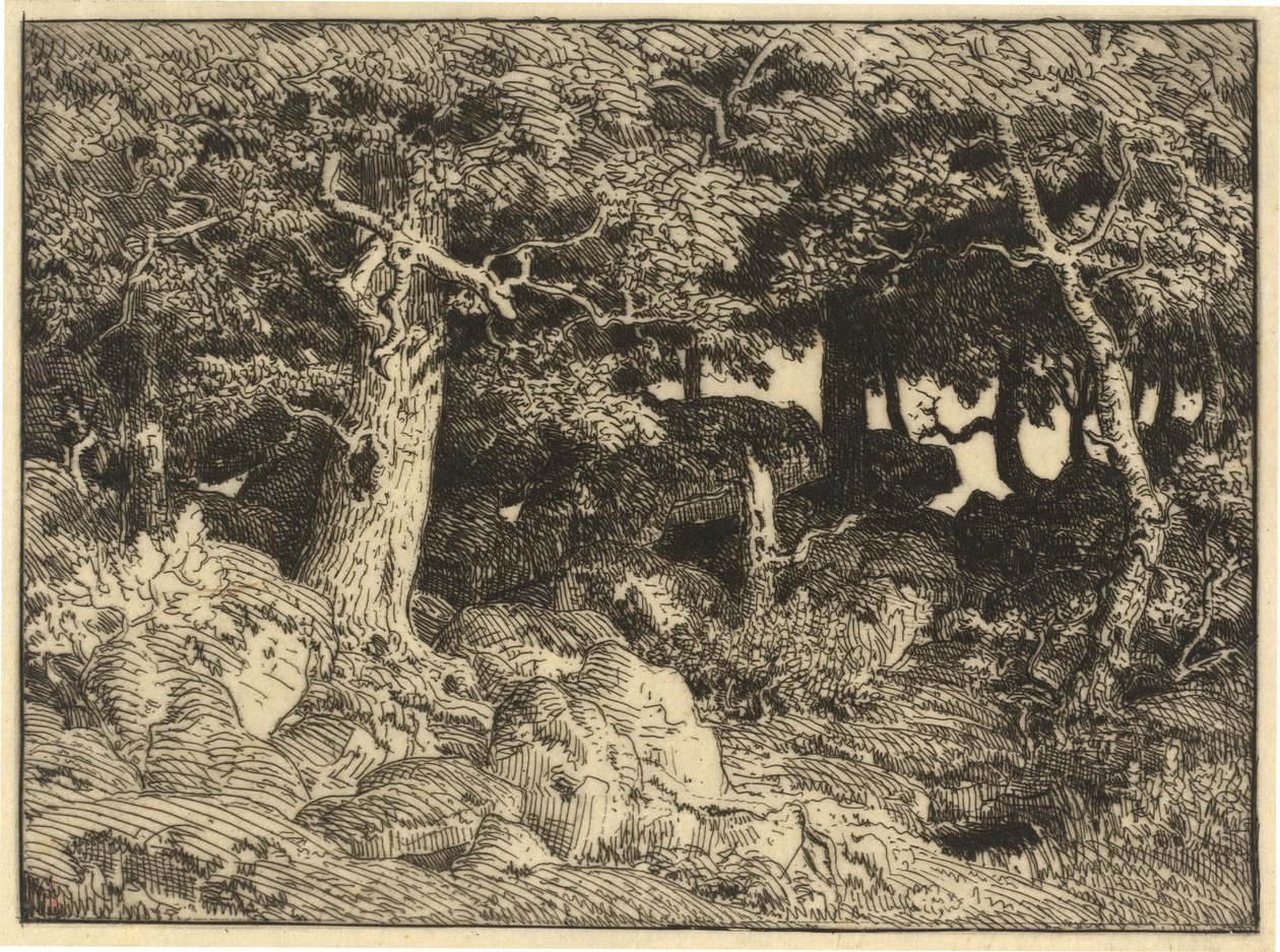Chenes de Roche (Rock Oaks) tekijältä Theodore Rousseau