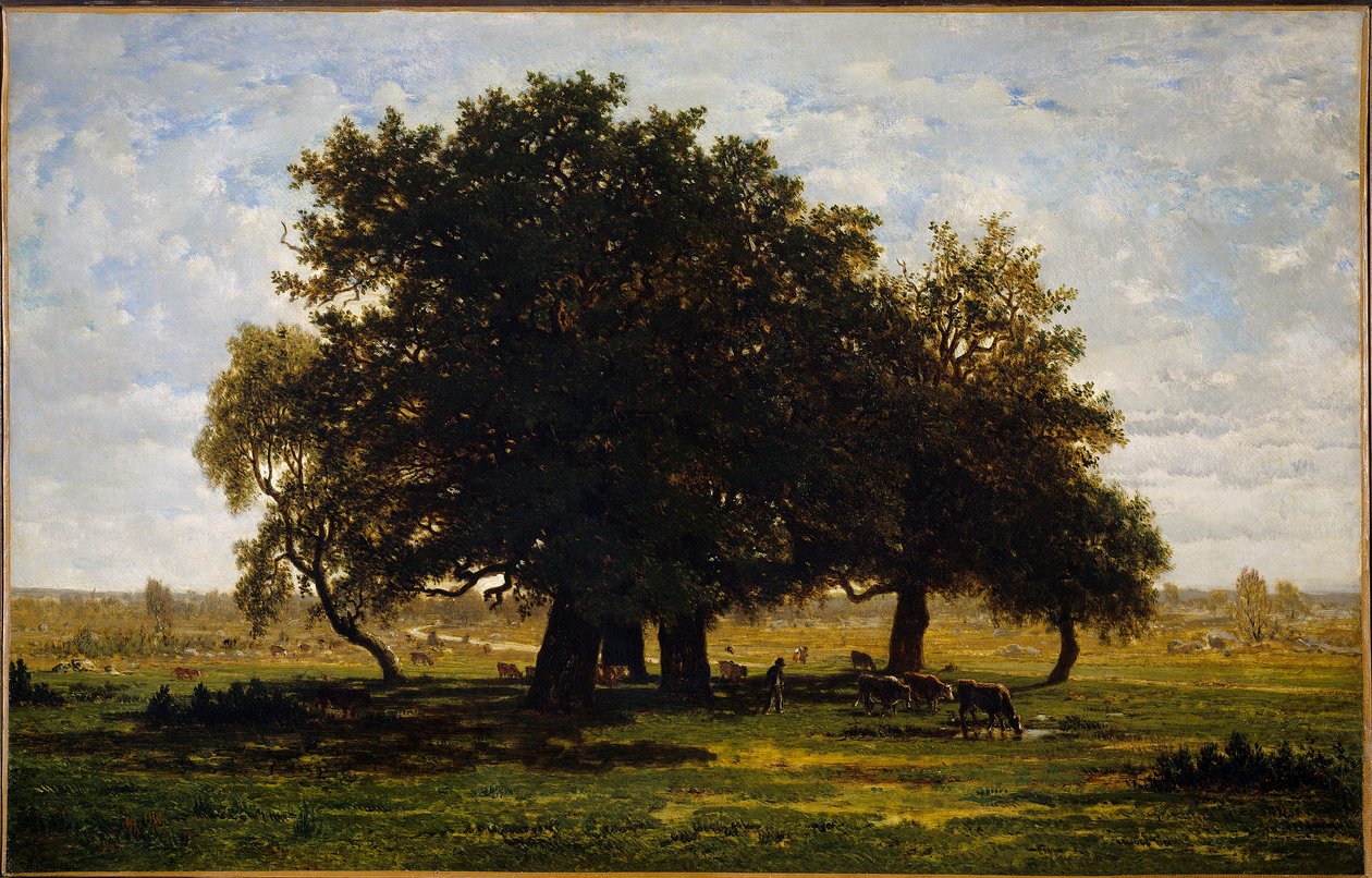 Chenes-ryhmä, Apremont. Theodore Rousseaun (1812-1867) maalaus tekijältä Pierre Etienne Theodore Rousseau