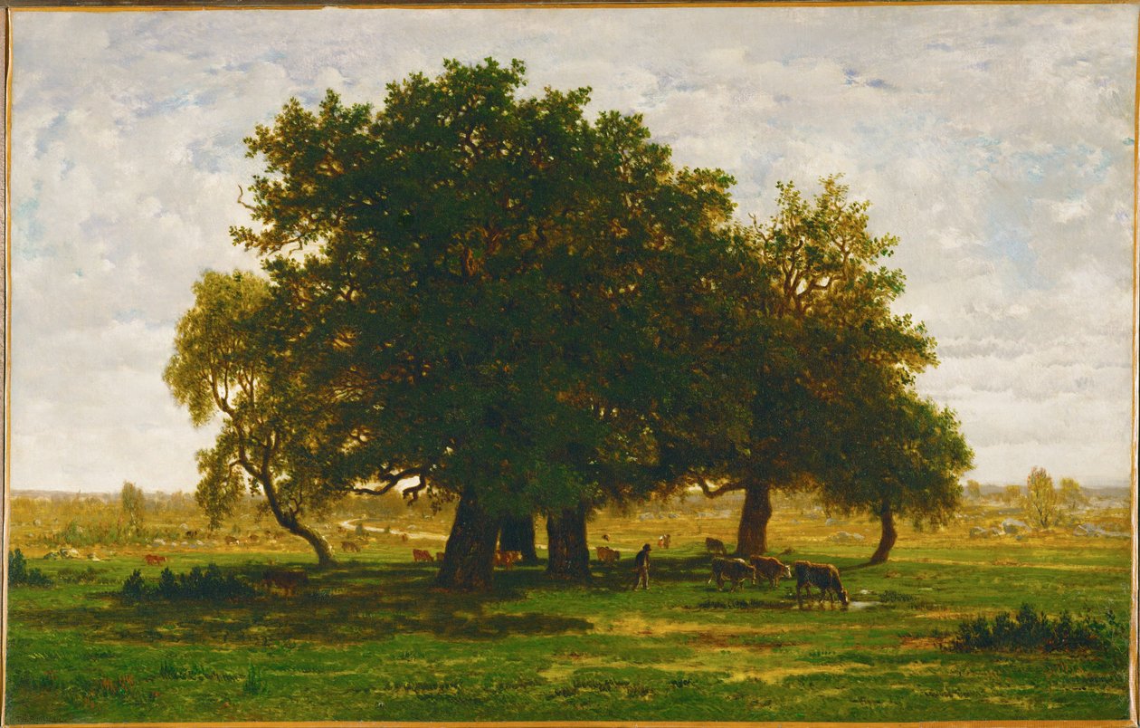 Groupe de chenes, Apremont Tammiryhmä, Apremont, Ranska ... tekijältä Theodore Rousseau