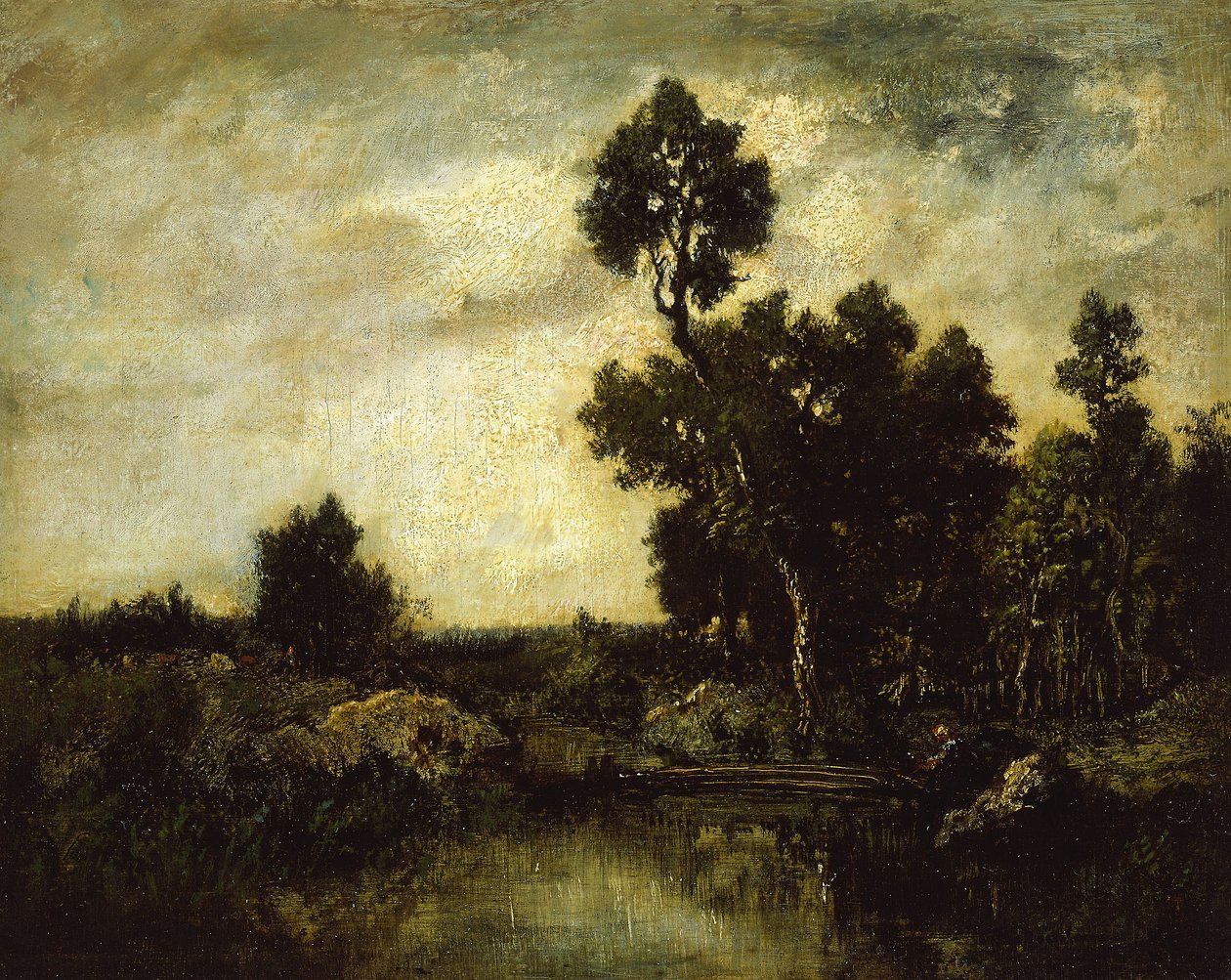 Maisema, noin 1850 tekijältä Pierre Etienne Theodore Rousseau