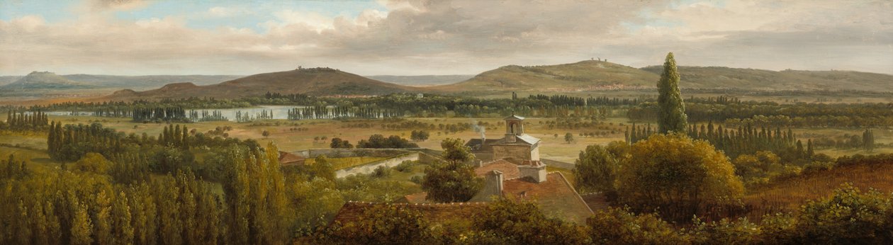 Panoraamamaisema lähellä Mosel-jokea tekijältä Theodore Rousseau
