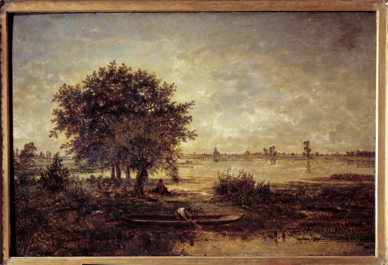 Loiren rannat Theodore Rousseaun maalaus (1812-1867) 1800-luvun su. 0,42x0,63 m Pariisi, Louvre-museo. tekijältä Pierre Etienne Theodore Rousseau