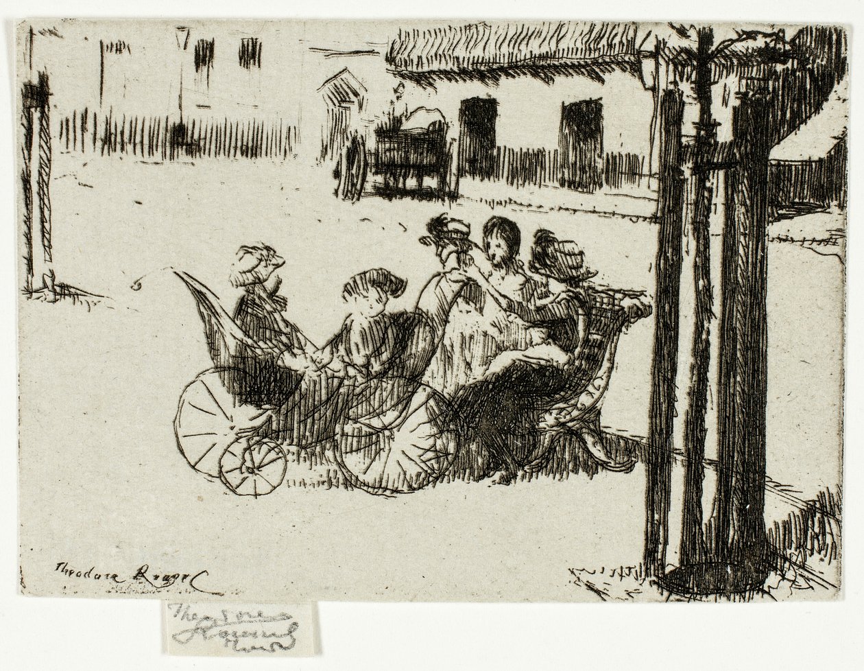Little Girls and Perambulators, Chelsea Embankment tekijältä Theodore Roussel